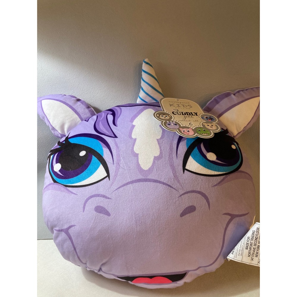 Northpoint Kids My Cuddly Pet Purple Unicorn Plush Decorative Pillow NWT